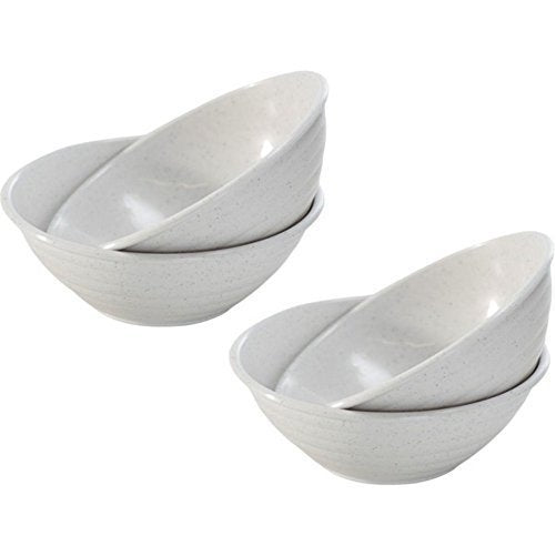 Nordic Ware Microwave Safe Bowls 4 Piece Eco-Friendly Soup or Cereal Bowl Set,Beige/Bone