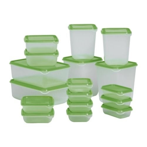 Pruta Food Container 601.496.73, Set of 17, Green