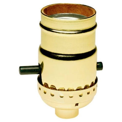 Legrand-Pass & Seymour 6098PG Polished Gilt Push-Through Lamp Holder Light Socket