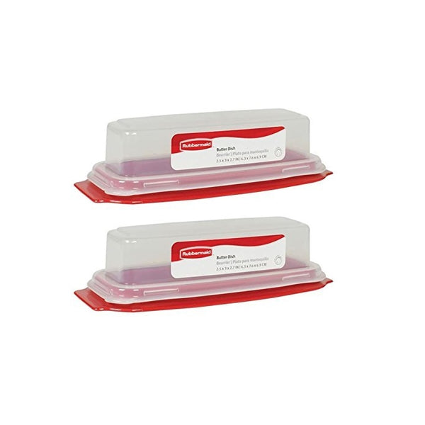 Rubbermaid - Standard Butter Dish - 7.8"x3.1"x2.1", Holds 1/4 lb, 2 Pack