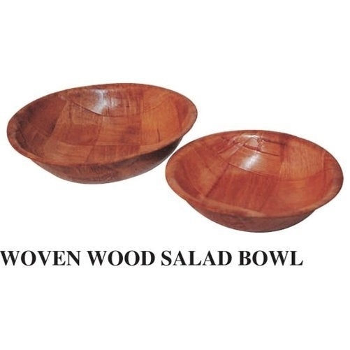 Winco WWB-8 Wooden Woven Salad Bowl, 8-Inch