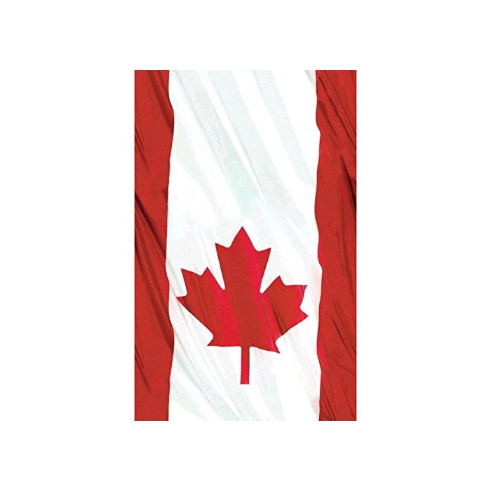 Waving Canadian Flag Patriotic Party Table Cover Picnic Tableware, Plastic, 54" x 96".