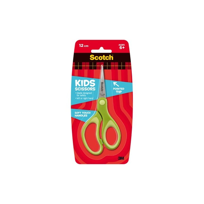 Scotch Kids Pointed Tip Scissors with Soft Touch, Green, 5 Inches (1442P)