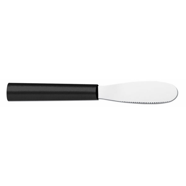 Rada Cutlery Spreader Knife – Stainless Steel Serrated Blade and Black Steel Resin Handle Made in the USA