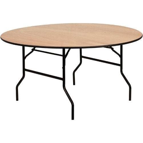 Flash Furniture 60'' Round Wood Folding Banquet Table with Clear Coated Finished Top