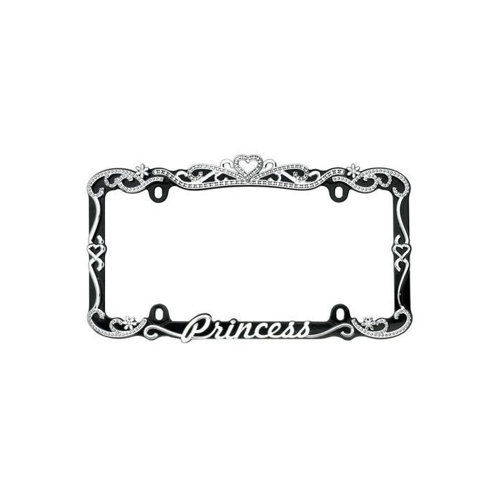Cruiser Accessories 22635 Chrome/Black Princess License Plate Frame