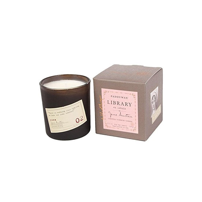 Paddywax Candles Library Collection Jane Austen Soy Wax Candle, 6.5-Ounce (Gardenia, Tuberose, Jasmine)