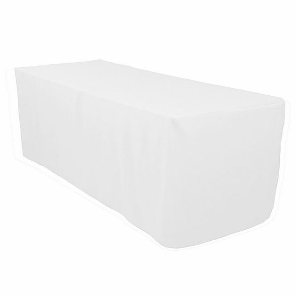 LinenTablecloth 6 ft. Fitted Polyester Tablecloth White