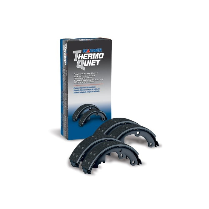 Wagner ThermoQuiet PAB366R Riveted Brake Shoe Set, Rear