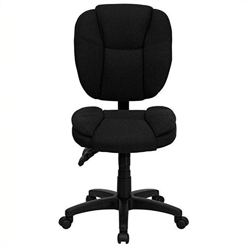 Flash Furniture Mid-Back Black Fabric Multifunction Ergonomic Swivel Task Chair