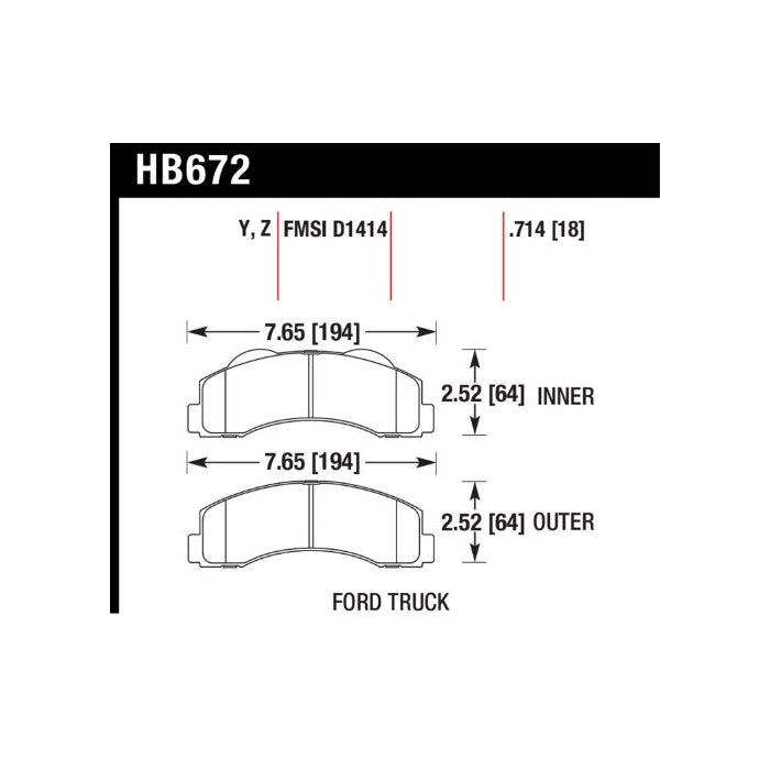 Hawk Performance HB672Z.714 Performance Ceramic Brake Pad