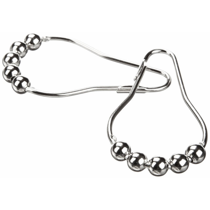 Heavy Duty Roller Shower Curtain Rings, Clipperton RollerRings, Set of 12, Roller Shower Curtain Hooks in Chrome