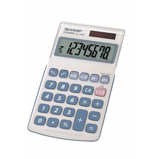 Sharp EL-240SAB 8 Digit Handheld Calculator with Last Call Answer Function