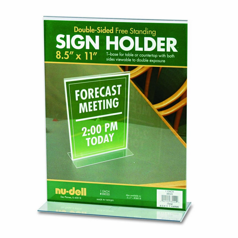 Nu-Dell 8.5 x 11 Inches T-Shaped Sign Holder, Clear