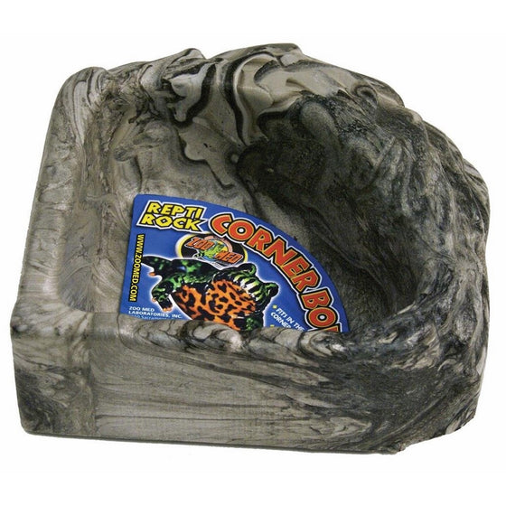 Zoo Med Reptile Rock Corner Water Dish, Large - Assorted colors
