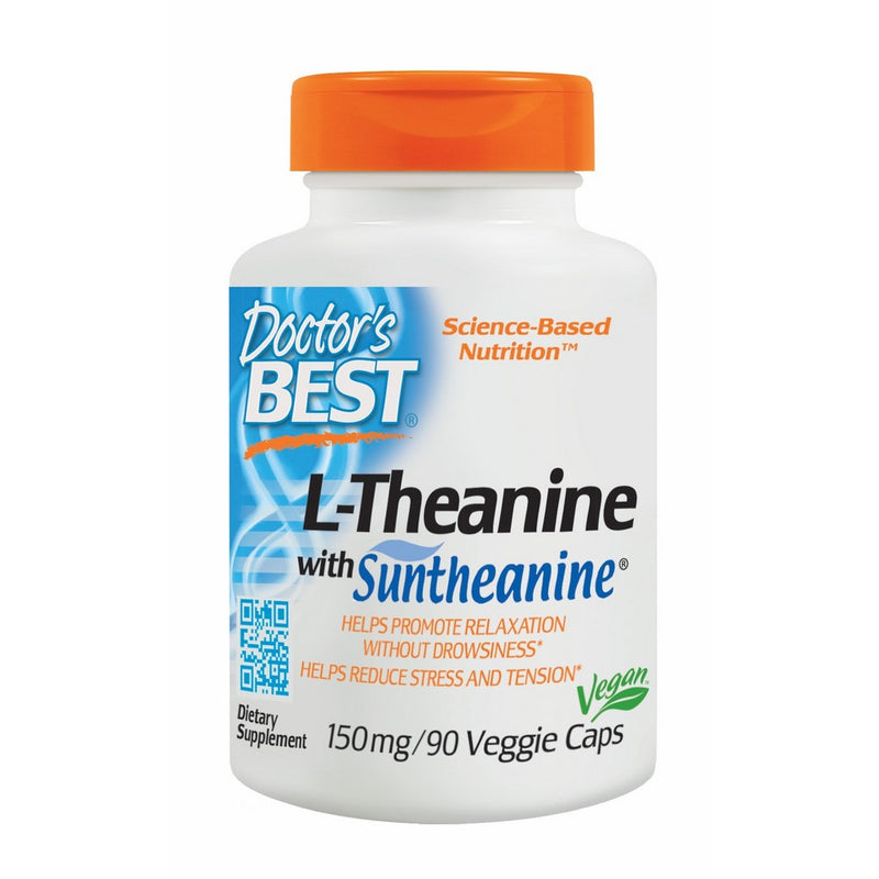 Doctor's Best Suntheanine L-Theanine, Non-GMO, Gluten Free, Vegan, Helps Reduce Stress and Sleep, 150 mg90 Veggie Caps