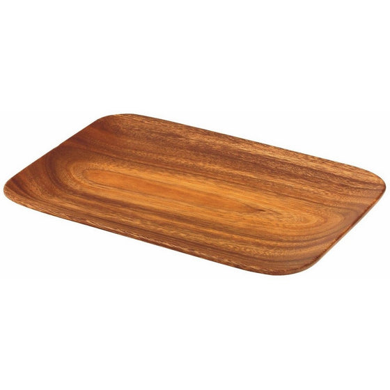 Pacific Merchants Acaciaware 10.5- by 7.25- by .75-Inch Acacia Wood Rectangle Serving Tray