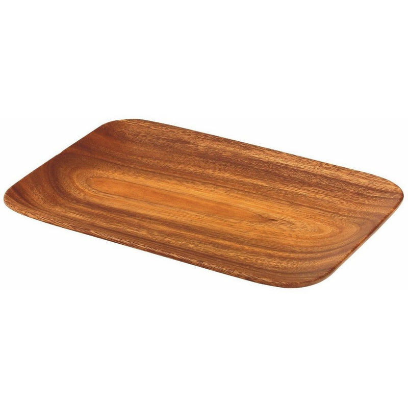 Pacific Merchants Acaciaware 10.5- by 7.25- by .75-Inch Acacia Wood Rectangle Serving Tray