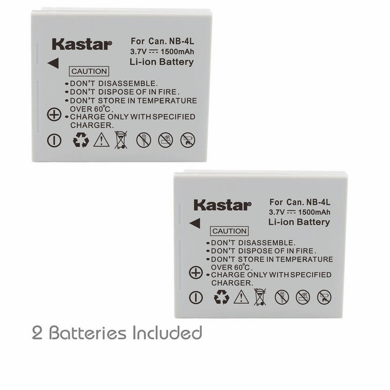 Kastar NB-4L Lithium-Ion Replacement Battery (2 Packs) for Canon PowerShot SD780 IS Digital Camera and More