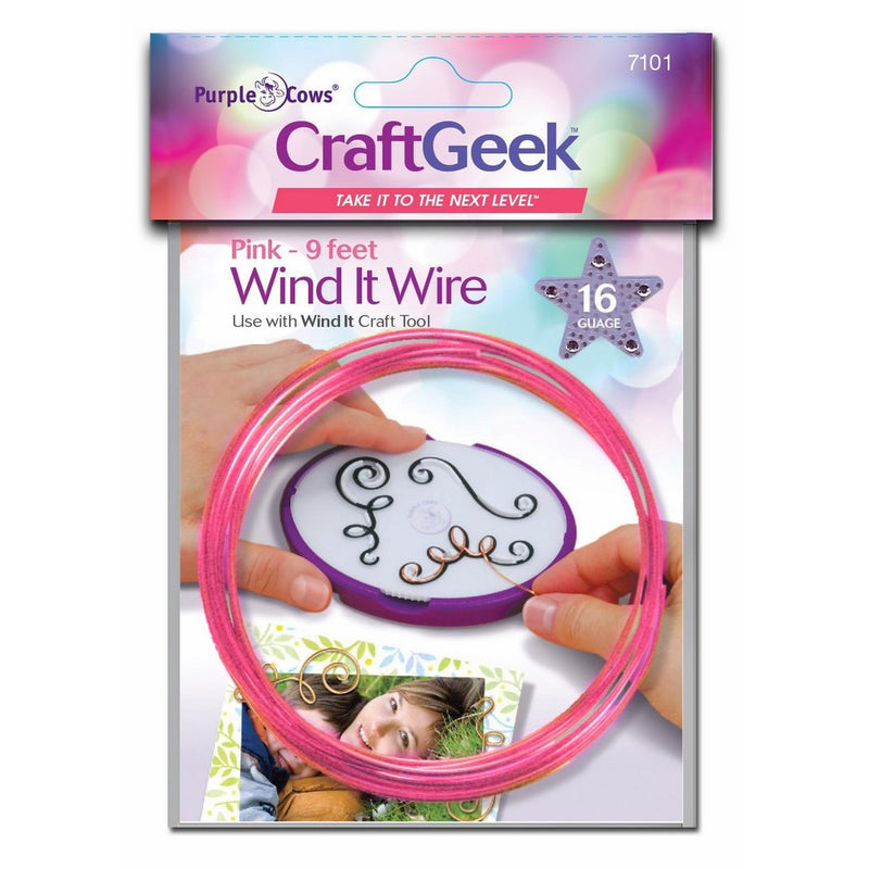Purple Cows 7101 Craftgeek Wind It Wire Refills, 3-Feet Length, Pink