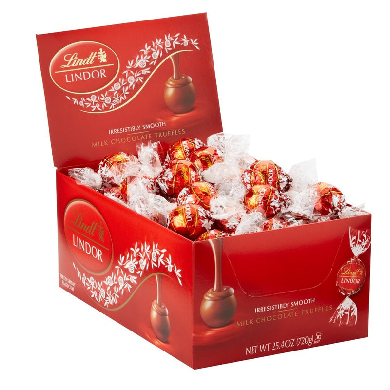 Lindt LINDOR Milk Chocolate Truffles, 60 Count Box