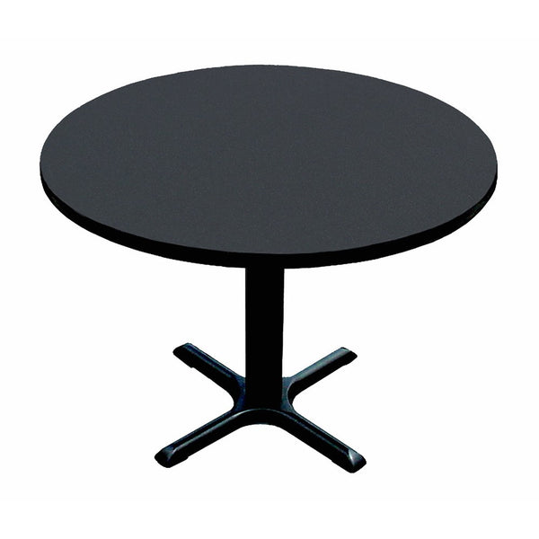 Correll BXT24R-07 Black Granite Top and Black Base Round Bar, Café and Break Room Table, 24"