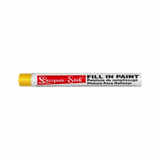 Markal Lacquer-Stik Highlighter Fill-In Paint Crayon, 3/8" Diameter, 4-1/4" Length, Yellow (Pack of 12)