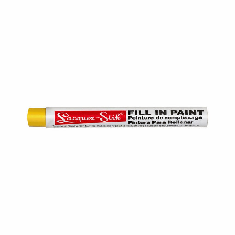 Markal Lacquer-Stik Highlighter Fill-In Paint Crayon, 3/8" Diameter, 4-1/4" Length, Yellow (Pack of 12)