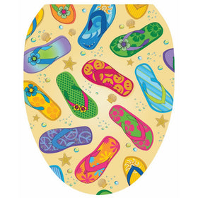 Toilet Tattoos TT-1042-O Flip Flops Design Toilet Seat Applique, Elongated
