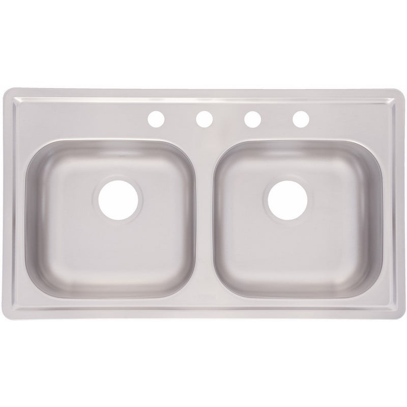Kindred FMSB654NB Double Bowl Stainless Steel 33 x 19-Inch Top-mount Sink
