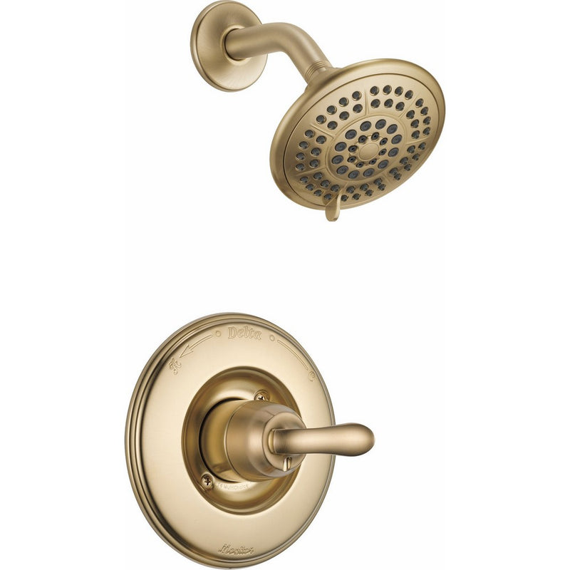 Delta T14294-CZ Linden 14 Series Single-Function Shower Trim Kit with 5-Spray Touch Clean Shower Head, Champagne Bronze (Valve Not Included)