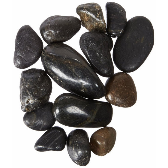 Exotic Pebbles PBS0510 Polished Gravel, Black, 5-Pound, 3/8-Inch