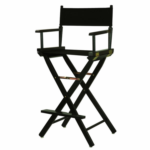 Casual Home 30" Director's Chair Black Frame-with Black Canvas, Bar Height