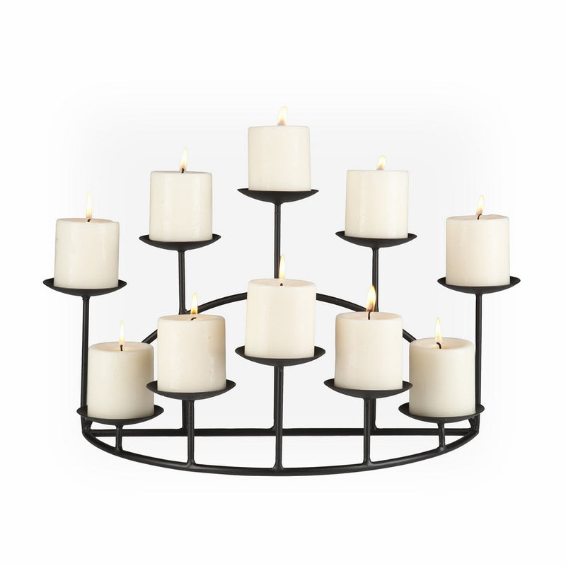 Southern Enterprises 10 Candle Candelabra, Matte Black Finish