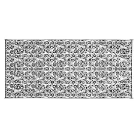 Camco Large Reversible Outdoor Patio Mat - Mold and Mildew Resistant, Easy to Clean, Perfect for Picnics, Cookouts, Camping, and The Beach (8' x 16', Charcoal Swirl Design) (42843)