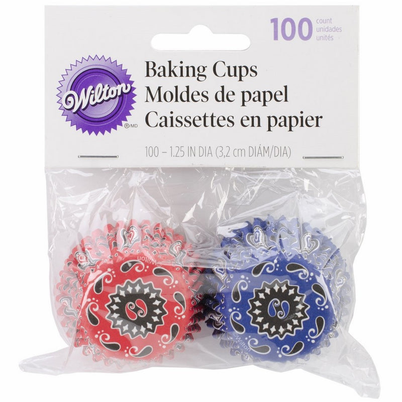 Wilton Baking Cups,Mini, Bandana Print, 100-Pack