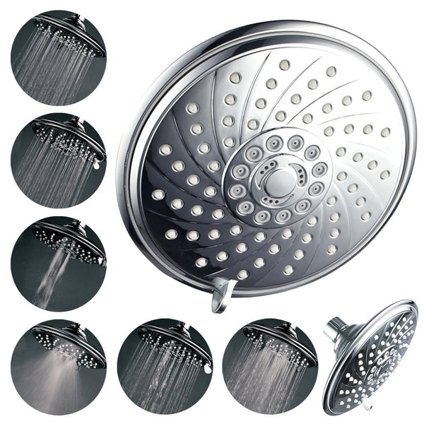 HotelSpa Extra-Large 6-Inch Rain Shower Head for Exceptional Water Coverage! High-Pressure Angle-Adjustable Shower head features Rub-clean Jets, 6 Full Settings and Premium Chrome Finish