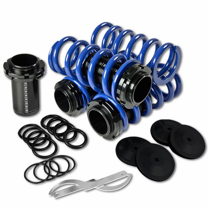 Civic/CRX/Del Sol/Integra Aluminum Scaled Coilover Kit Set (Blue Springs Black Sleeves) - EG EK DC