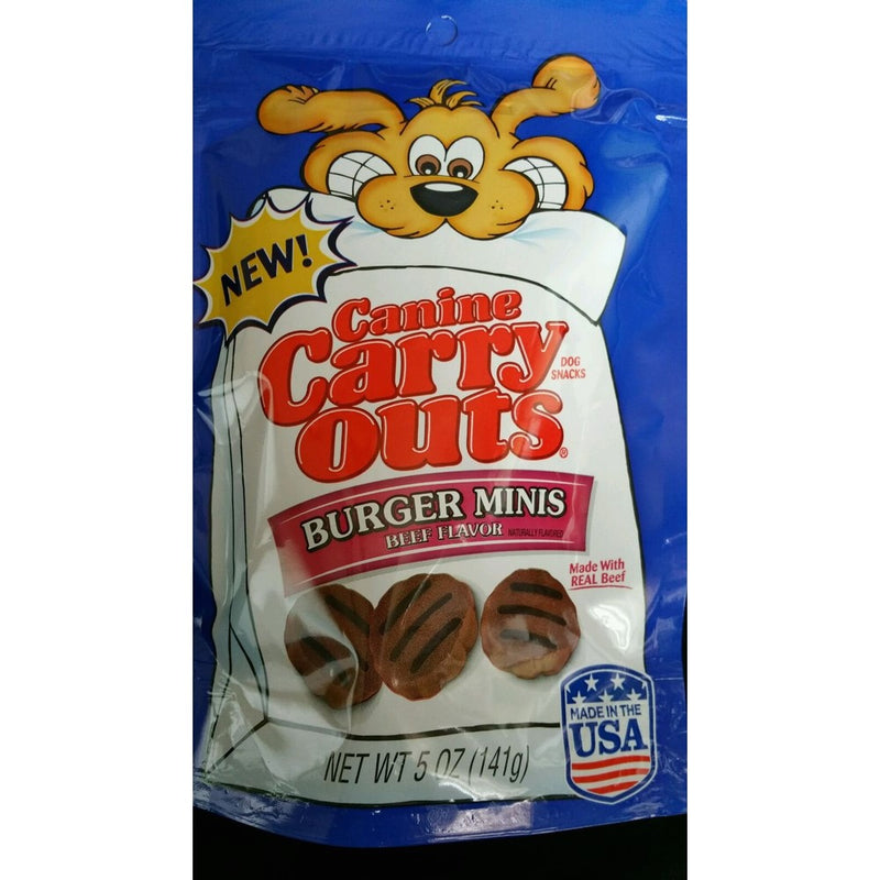 Canine Carry Outs Dog Snacks Burger Minis Beef Flavor