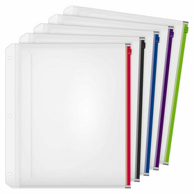 Cardinal Expanding Zipper Binder Pocket, 1/2", Assorted Colors, 5 per Pack (14650)
