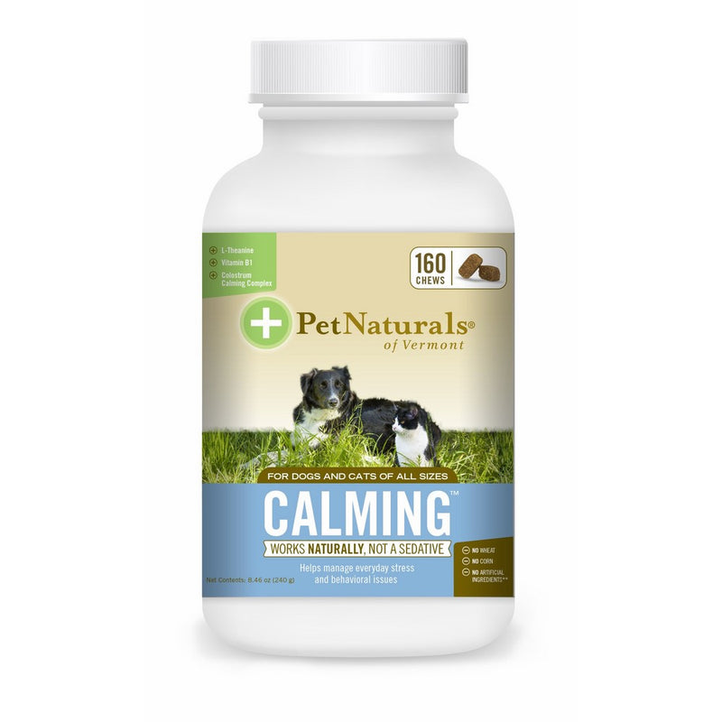 Pet Naturals of Vermont - Calming, Behavioral Support Supplement for Dogs and Cats, 160 Bite Sized Chews