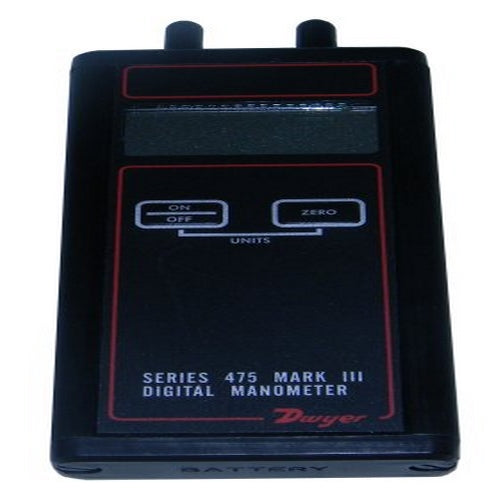 Dwyer Series 475 Mark III Handheld Digital Manometer, 0-40.00"WC Range, 10 psig Maximum Pressure