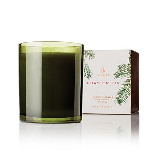 Thymes Poured Candle FRASIER FIR GREEN GLASS, 6.5 oz Jar