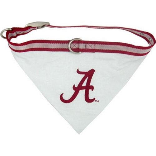 NCAA BANDANA - ALABAMA CRIMSON TIDE DOG BANDANA with Reflective & Adjustable DOG COLLAR, Medium