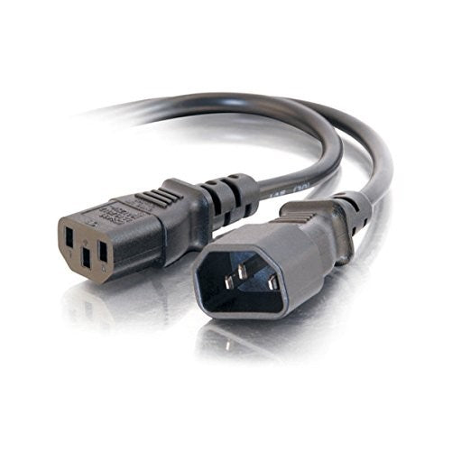 C2G/Cables to Go 03142 18 AWG Computer Power Extension Cord for IEC320C14 to IEC320C13, Black (2 Feet/0.76 Meters)