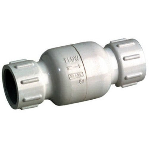 ANVIL INTERNATIONAL 101-107 1-1/2" Check Valve, Threaded, Stainless Steel Spring Loaded PVC Poppet with Neoprene Seal - Schedule 40 - Rated at 200 PSI at 72 Degree Fahrenheit, White