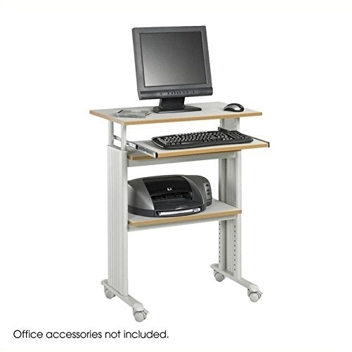 Safco Products 1929GR Muv 35-49 H Stand-Up Desk Adjustable Height Computer Workstation with Keyboard Shelf, Gray