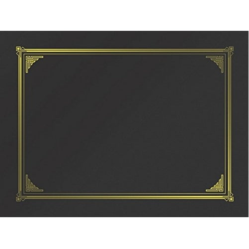 Geographics Black Classic Linen Document Covers, 9.75 x 12.5 Inches, Black Gold Foil, 6 Pack (45331H)