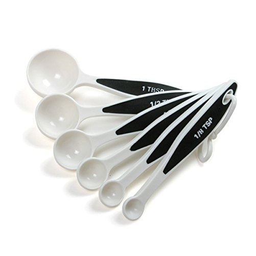 Norpro 3017 Grip-EZ 6-Piece Measuring Spoons Set, White