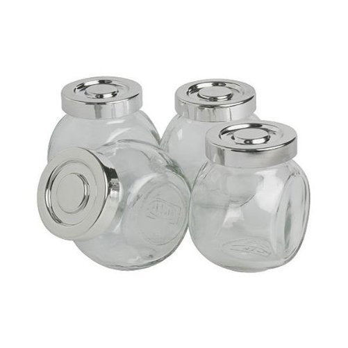 Ikea Glass Spice Jar 400.647.02, 5 oz Pack of 4, Clear, Silver
